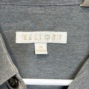 ELLIOTT Men’s Gray Button-Up Long Sleeve Collar Shirt Med 15-15.5 100% Polyester